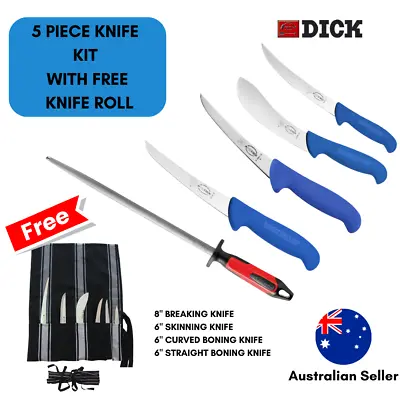 Dick Butcher's Apprentice Tool Kit - F.Dick Knife /Steel / Pouch + Apron 7pc • $197