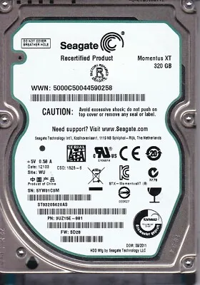 Seagate ST93205620AS Pn:9UZ15E-881 Sn: 5YW  Fw:SD28 WU 320GB SATA 2.5 HDD B23-01 • $245.55