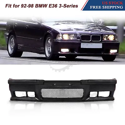 Fit 92-98 BMW E36 3Series 1Pc M3 Style Replacement Front Bumper Body Kit+Grille • $112.92