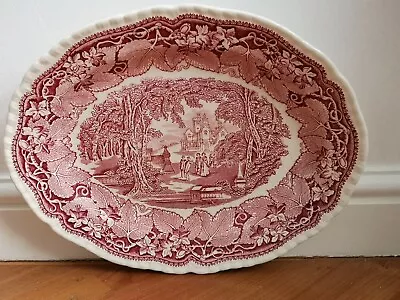 Spectacular Large Masons Vista Pink /red Oval Platter / Meat Plate Rare 33.5cm  • £145