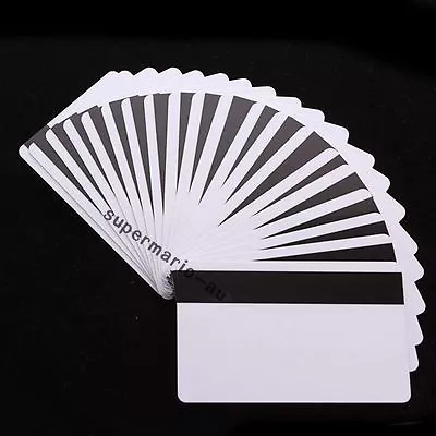 £15.59 • Buy 50x Blank CR80 ID ISO PVC Credit Card HiCo 1-3 Magnetic Stripe ~PVC Card Printer