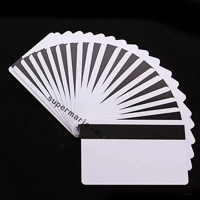 50x Blank CR80 ID ISO PVC Credit Card HiCo 1-3 Magnetic Stripe ~PVC Card Printer • $21.99