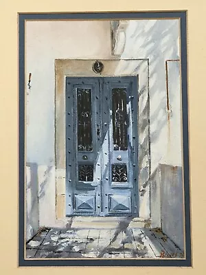 Original Oil Painting On Board Signed By Jones Mediterranean House Entrance 1995 • £89.99
