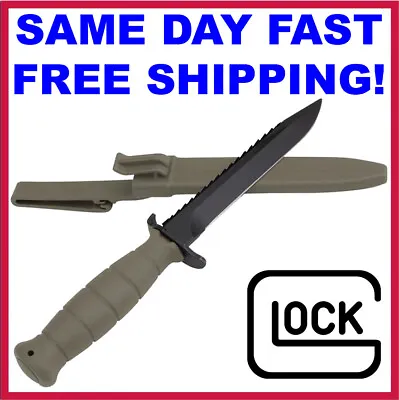 GLOCK GREEN KF039181 Field Knife W/Sheath 6.5  W/Saw SAME DAY FAST FREE SHIPPING • $32.85