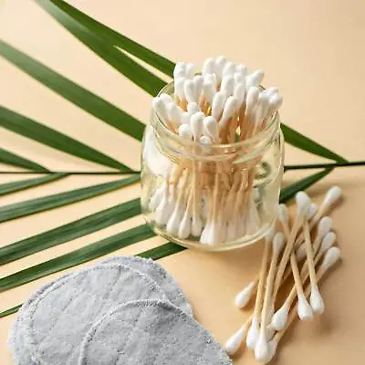 200 - 1000pcs   Bamboo Cotton Buds Wood Natural Biodegradable Eco Swabs Ear Buds • £3.99