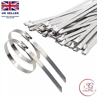 Strong Stainless Steel Marine Grade Metal Cable Ties Zip Tie Wraps Exhaust • £2.39