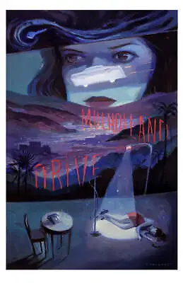 Mulholland Drive By Deangus SIGNED Ltd Edition X/30 Print Poster Mondo MINT Art • $75