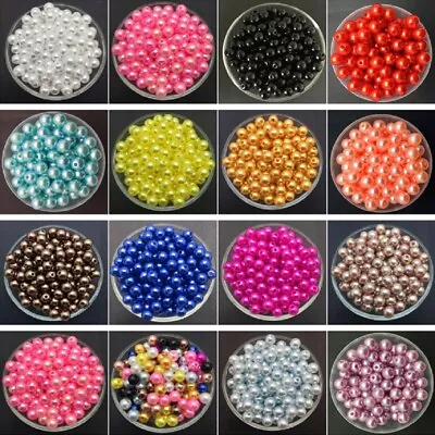 PEARL BEADS -200 X 4mm 100 X 6mm 50 X 8mm Or 30 X 10mm Buy 3 Get 3 FREE Add 6 • £2.19