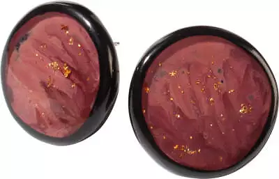 Zsiska Sky Dusty Pink And Gold Leaf Clip On Earrings • $35