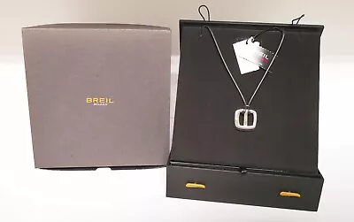 £46.17 • Buy Breil Milano Necklace Leather Cord Steel Two Color List €.89.00 New