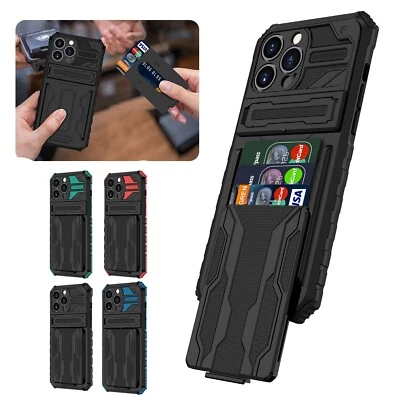 $4.99 • Buy For IPhone 14 13 12 11 Pro Max XS XR 8 7 Plus TPU Card Holder Stand Case Cover