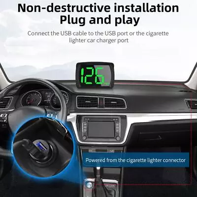 NEW HUD GPS Head Up Display Speedometer Odometer Car MPH Digital Univ Speed N7C6 • £8.86