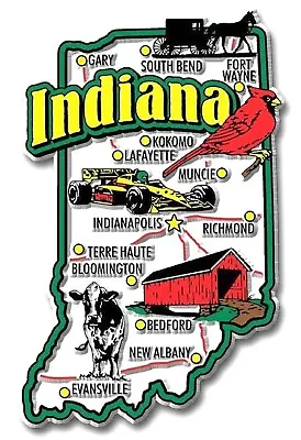 Indiana Jumbo State Map Fridge Magnet • $6.99