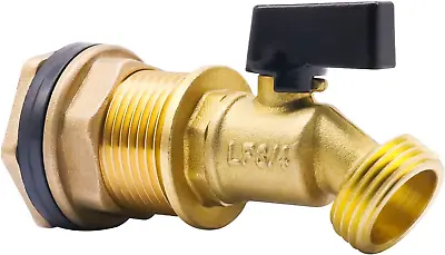 Horiznext Rain Barrel Spigot Brass 55 Gallon Water Tank Faucet Bulkhead Valve  • $27.09