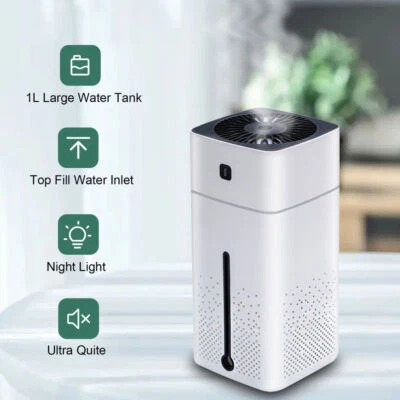 $14.99 • Buy 1L Ultrasonic Air Humidifier Mist Aroma Diffuser Oil Purifier LED Light USB