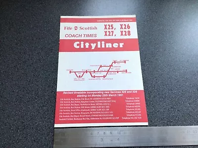 £5 • Buy Fife Scottish Bus Group Route X25 X26 X27 X28 Timetable March 1991 Glasgow