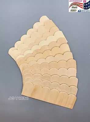 $7.95 • Buy 12PCS Miniature 1/12 Unfinished Wooden Dollhouse Roof Tiles Shingle DIY Model