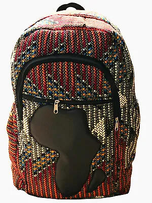 Ankara Print Kente Backpack Book Rucksack Handmade Map Of Africa Backpack Bag  • $57.49