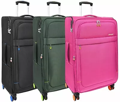 4 Wheel Soft Suitcase Lightweight Expandable Luggage TSA Lock Travel Bag Trivial • £174.99