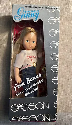 1981 Ginnette Vogue Ginny Doll Blonde Sasson- Vintage Disco Rollerskate BOX • $14