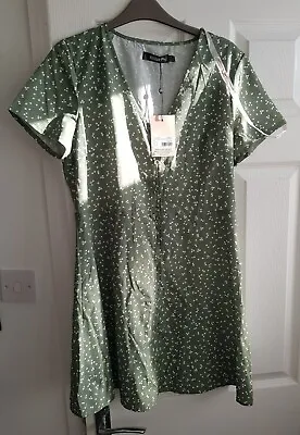 Button Through Tea Dress - Mint Green Polka Dot Pattern Size 12 NEW WITH TAGS • $24.66