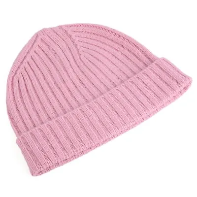 Merino Wool & Cashmere Beanie Hat Knit Hat Classic Beanie Soft Warm Hat PINK • $29.97
