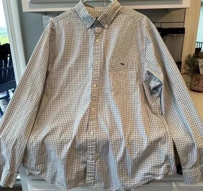 Vineyard Vines Shirt Mens XL Gingham Print Classic Fit Tucker Long Sleeve • $22