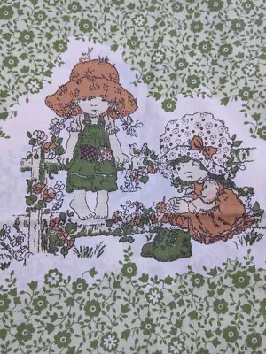 VTG 60s 70s Holly Hobbie Sarah Kay Strawberry Shortcake Girl Pillow Case Fabric • $24.95