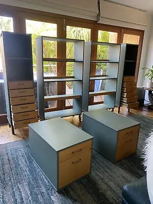 Vintage 90’s Teal Ikea Shelving & Drawers Set (6 Pieces) • $1000
