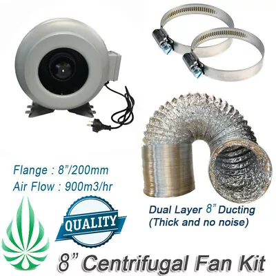 8  INLINE CENTRIFUGAL EXHAUST DUCT FAN Aluminium Ducting Tent Ventilation Kit • $185