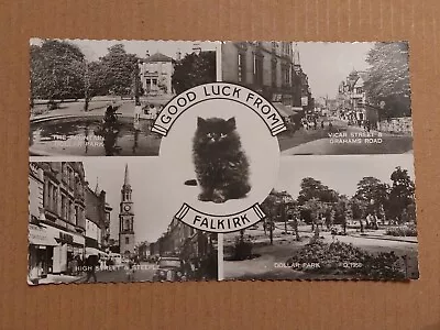 Good Luck From Falkirk Multi View Vintage Rp Postcard • £0.99