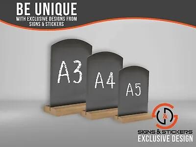 Custom A3 A4 A5 Tabletop Chalkboard Message Board Displays With Base • £30.95
