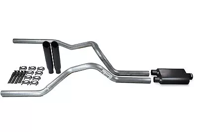 For Ford F-150 Truck 04-14 2.5  Dual Exhaust Kits 2 Chamber Muffler Black C T • $228.95