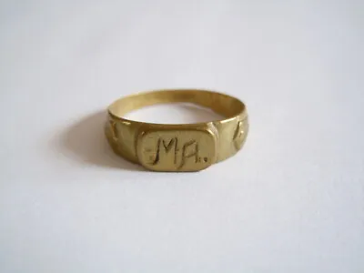Vintage Ring Seal Brass Initialgravur Monogram Ma 0.0847oz/Gr.60/B :0 3/16in • $39.35