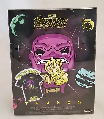 Funko POP! Marvel Avengers Infinity War Thanos & T-Shirt Size L Collectors Box • £38.52