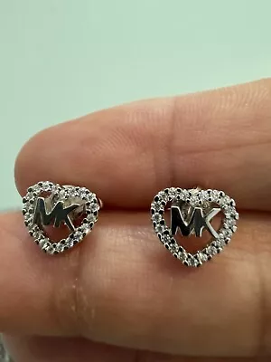 Michael Kors 14k Gold-Plated Sterling Silver Heart Logo Stud Earrings • $48.49