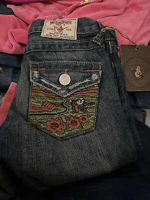 Girls True Religion Joey Rainbow Buddah Joey Jeans Sz 10 • $65