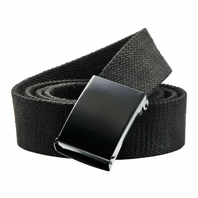 £9.89 • Buy 130cm Mens Womens Metal Buckle Military Casual Jeans Waistband Canvas Belt Black