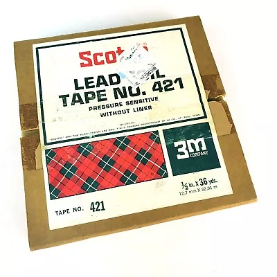 Scotch 3M Lead Foil Tape 421 Pressure Sensitive W/out Liner 1/2 In. X 36 Yd. NEW • $84.95