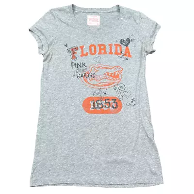 Victorias Secret PINK Florida Gators Top Womens Size Large Gray Short Sleeve • $9.59