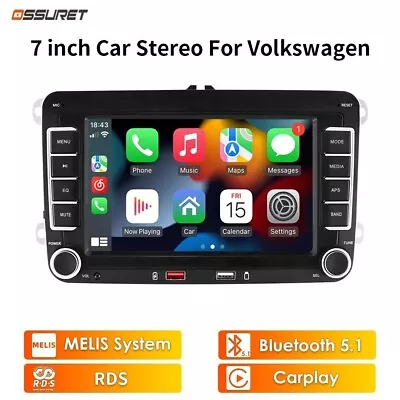 7  Car Stereo Radio Apple Carplay MP5 BT AM For VW Volkswagen Jetta Passat Polo • $70.99