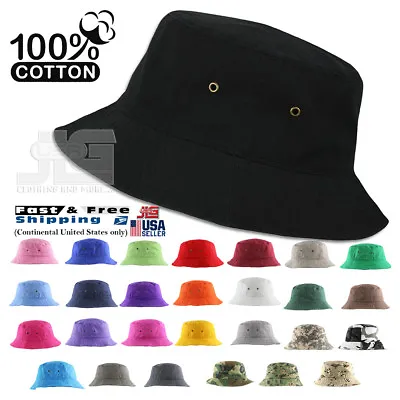 Classic Quality Bucket Hat 100% Cotton Size S/M ~ L/XL Summer Fisherman Hat Cap • $10.99