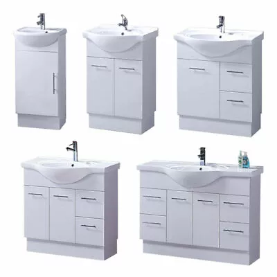 Semi Recessed Freestanding Vanity Ceramic Basin Cabinet Kickboard • $469