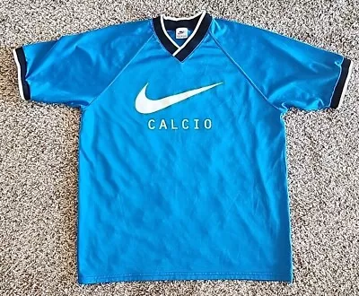 Vintage Calcio Nike Italy Italia Soccer Jersey Men's Large L VTG Made In The USA • $40