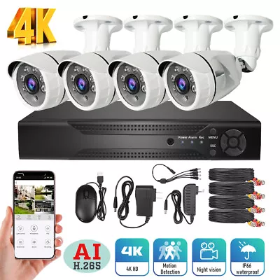 Full HD Outdoor 1080p Wi-Fi Wired Security Camera System Kit 4/8 Channel  • $102.99