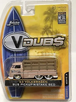 $15.95 • Buy Jada Vdubs 1963 Volkswagen Vw Bus Pickup Truck W/stake Bed 1:64 W3   @65