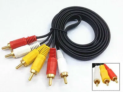 AV Audio Video Cable Lead 3 RCA To 3 RCA Male 1.5m • £2.69