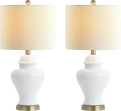 JONATHAN Y JYL6602C-SET2 Set Of 2 Table Lamps Qin 22  Ceramic/Iron White  • $155.31