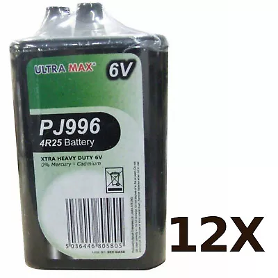 12X Ultramax 4R25 6V 996 Torch Lantern Battery | Long-lasting Power • £39.99