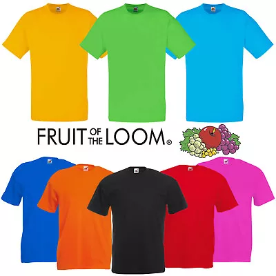 £4.99 • Buy FRUIT OF THE LOOM Mens Womens Plain 100% Cotton T-Shirt 17 COLOURS  S - 5XL New